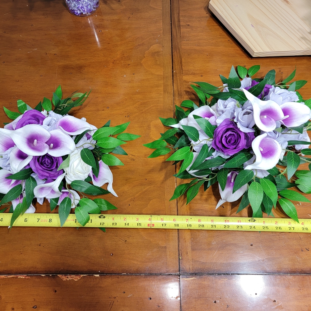 Purple and White Wedding Arch Flowers - Picture 4 of 4